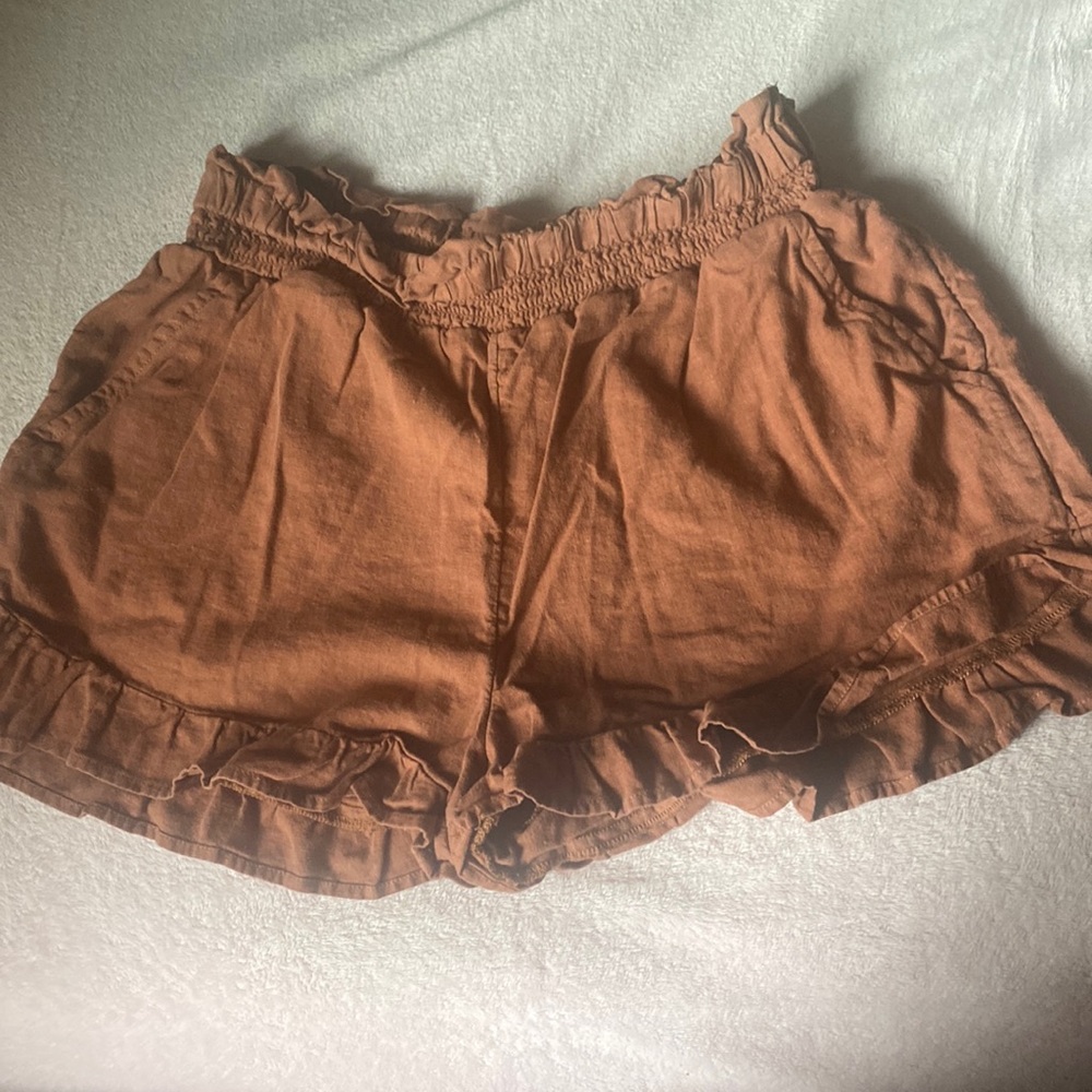 Burnt orange flowy aerie shorts